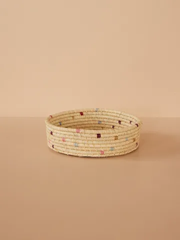 Rice raffia rund opbevaringskurv small - Natural - RICE
