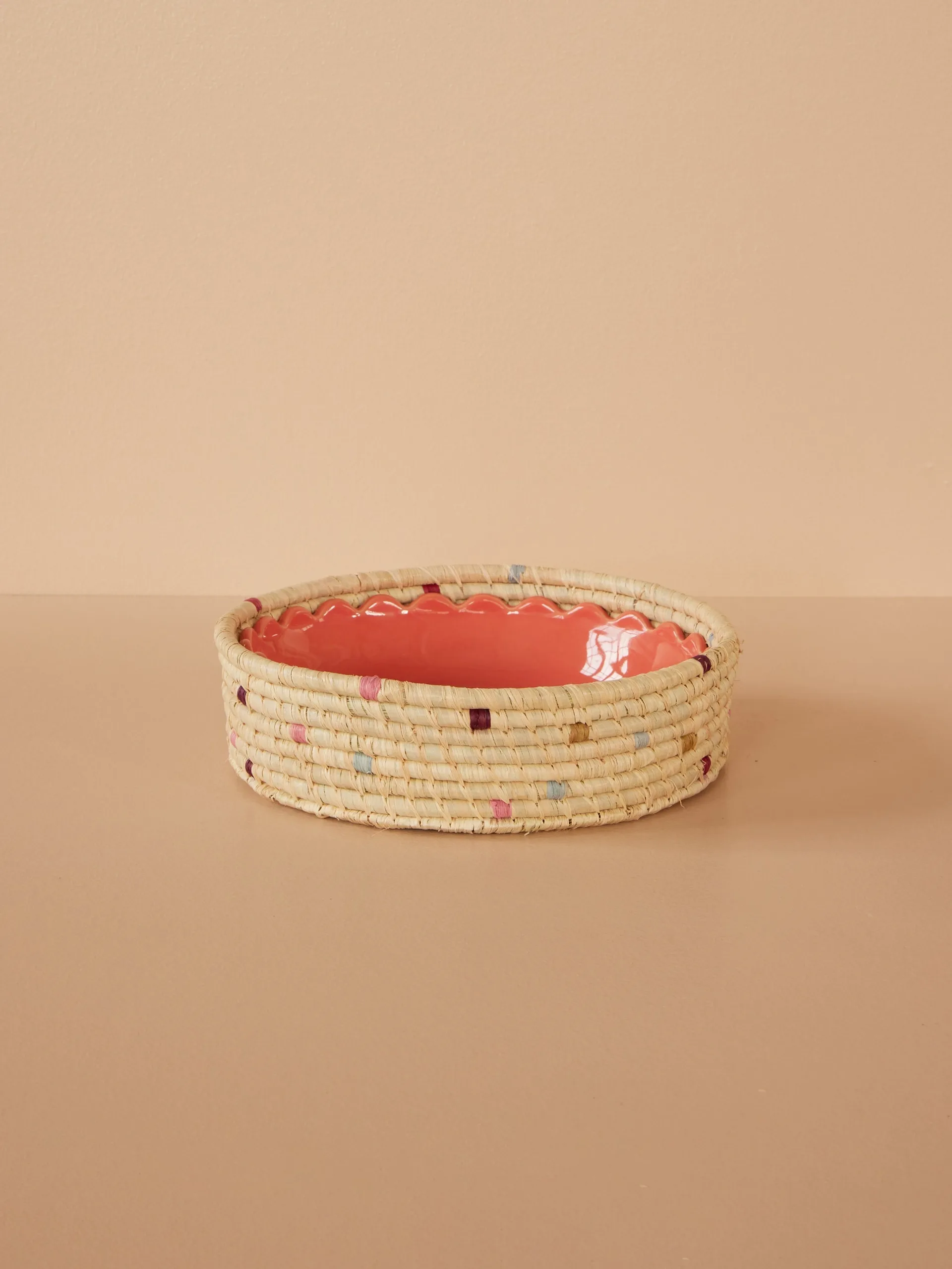 Rice raffia rund opbevaringskurv small, Natural RICE