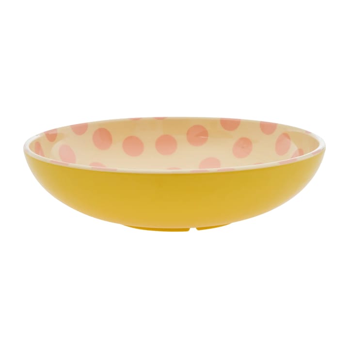 Rice salatskål melamin Ø29,9 cm - Pink dots/Yellow - RICE