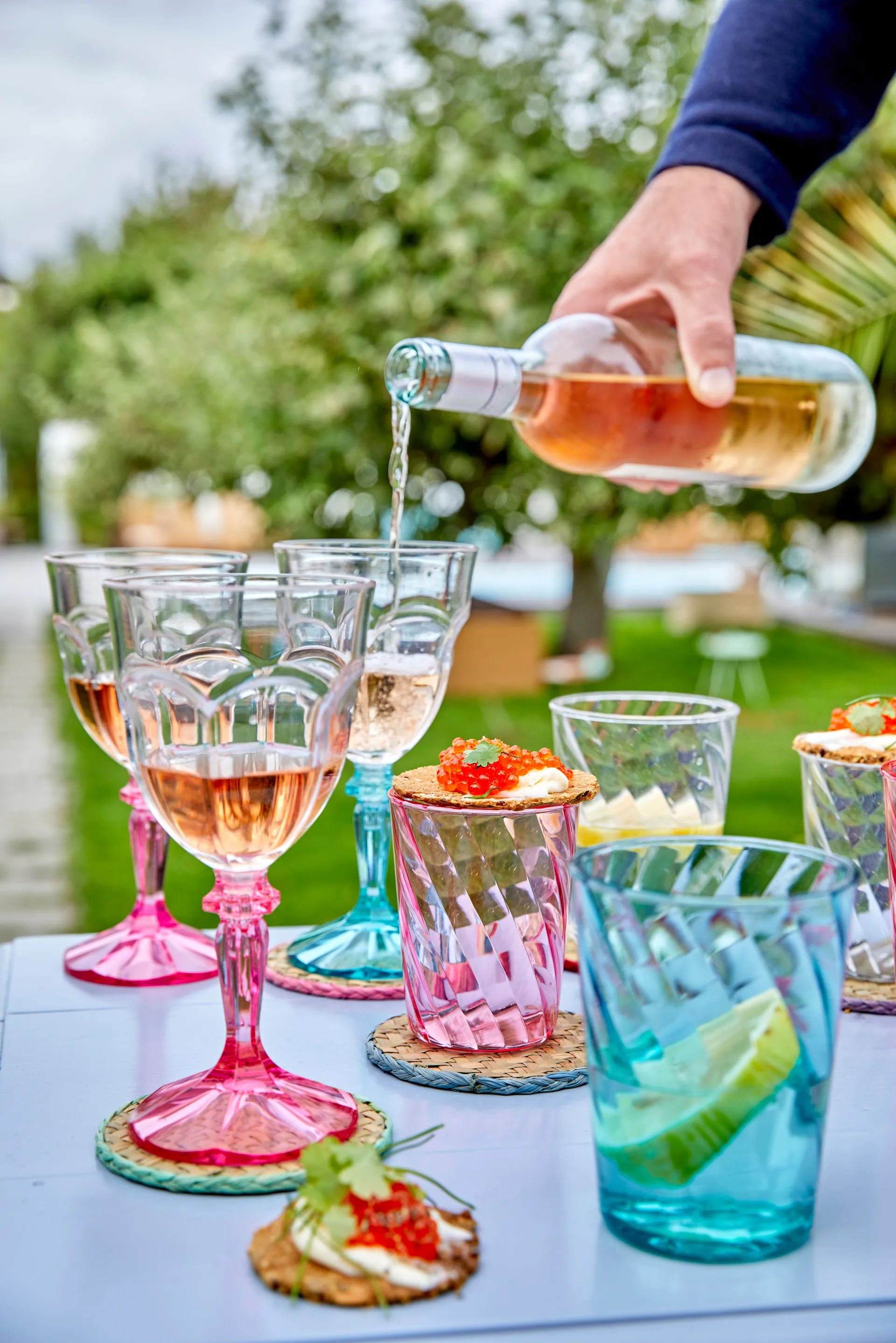 Rice Twisted Swirl drikkeglas akryl 34 cl, Pink RICE