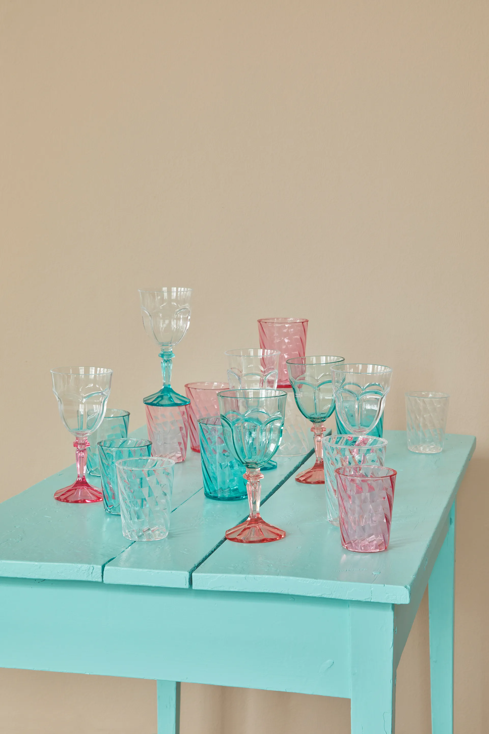 Rice Twisted Swirl drikkeglas akryl 34 cl, Pink RICE