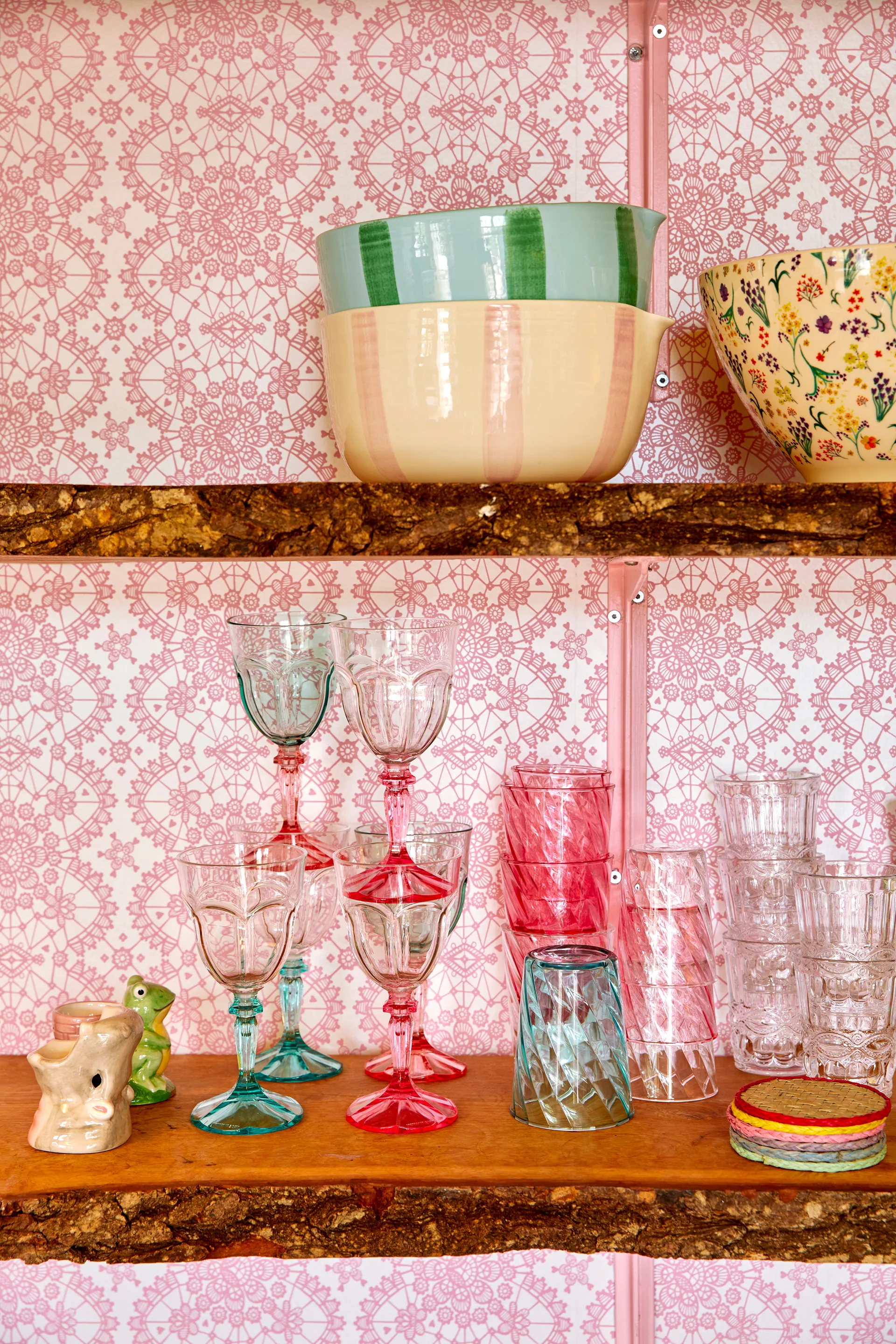 Rice Twisted Swirl drikkeglas akryl 34 cl, Pink RICE