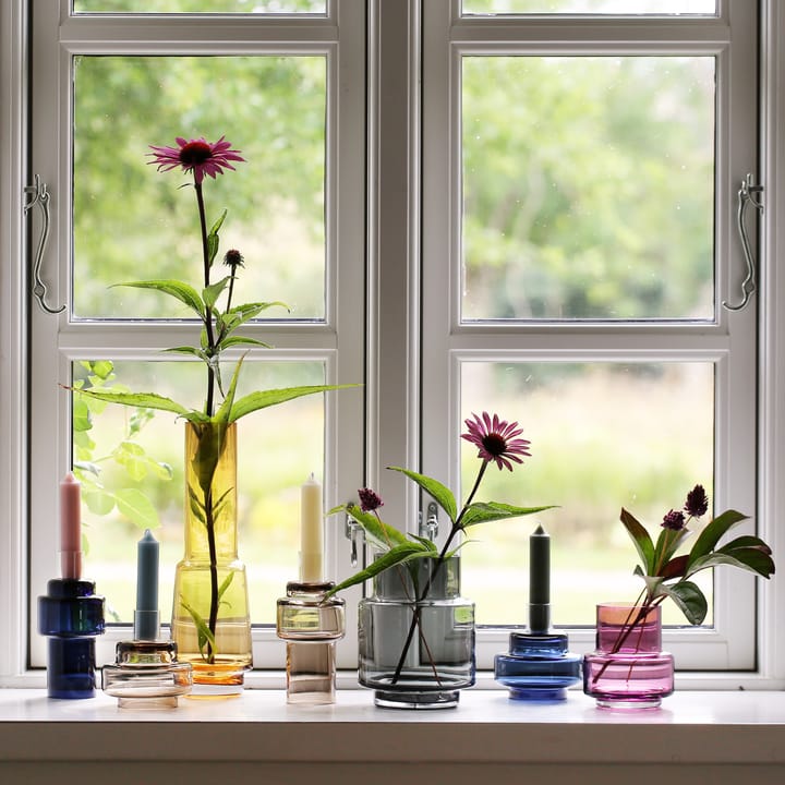 Glas candlestick no. 54, Indigo blue Ro Collection