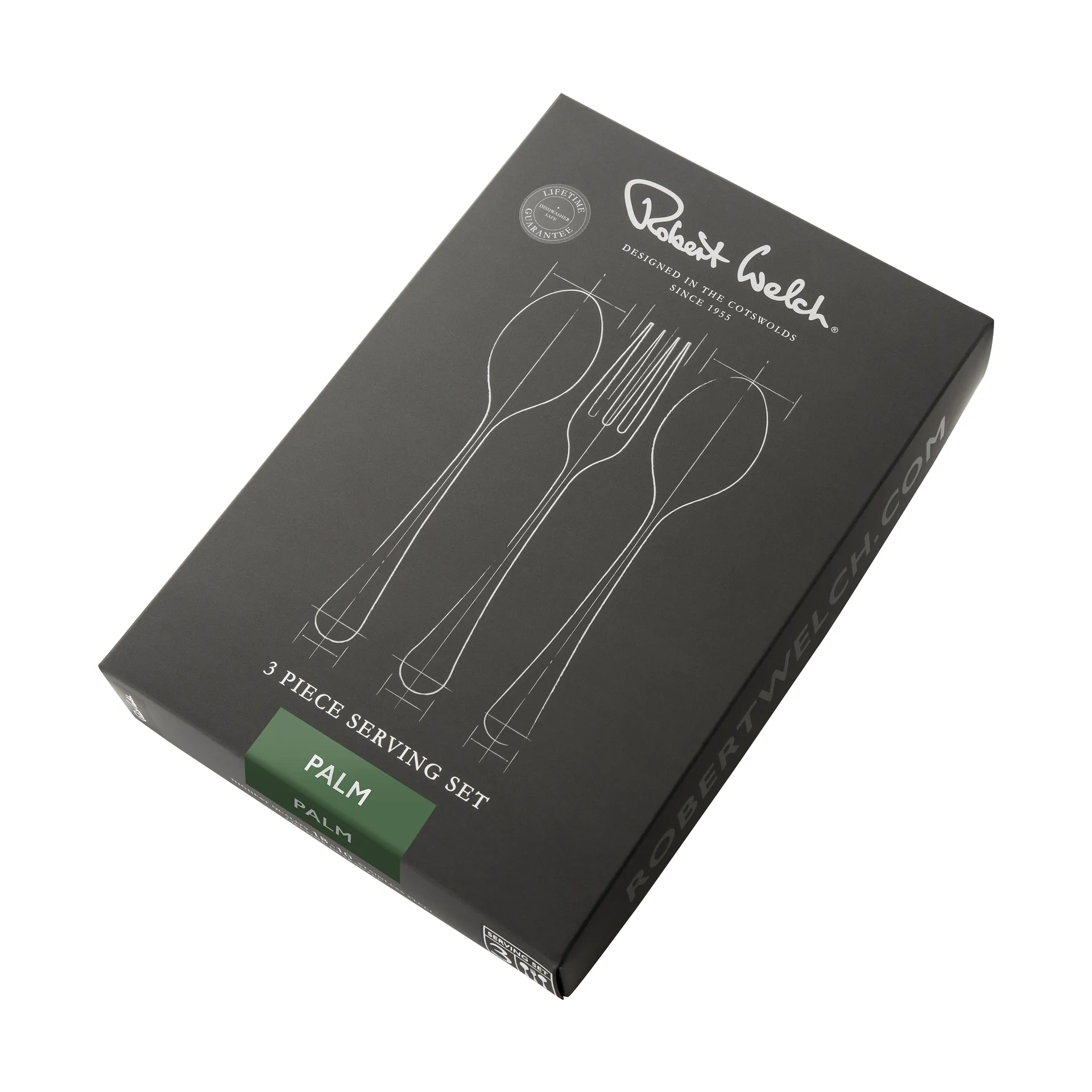 Palm Bright serveringsbestik 3 dele, Rustfrit stål Robert Welch