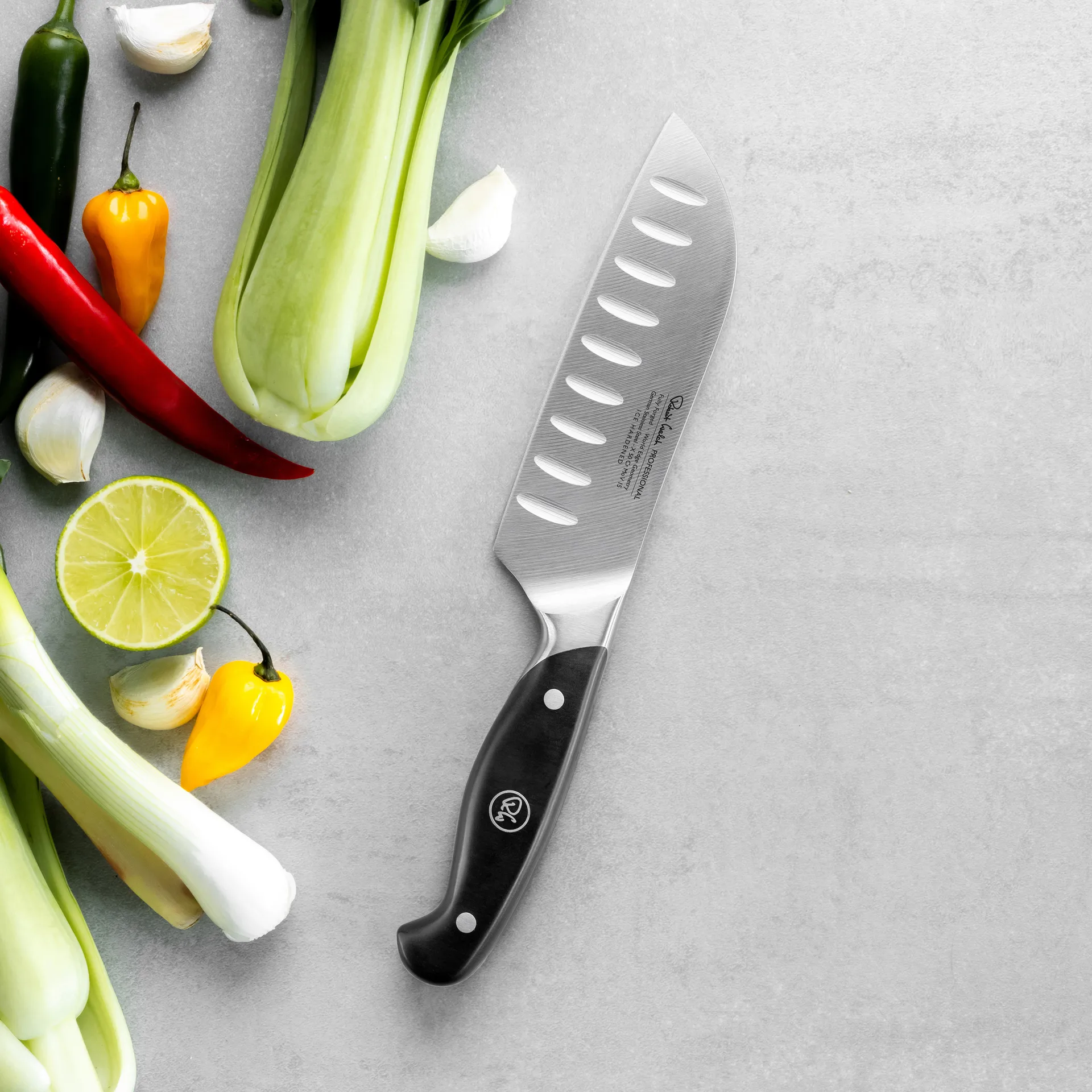 Robert Welch professionel santoku kniv 14 cm, Rustfrit stål Robert Welch