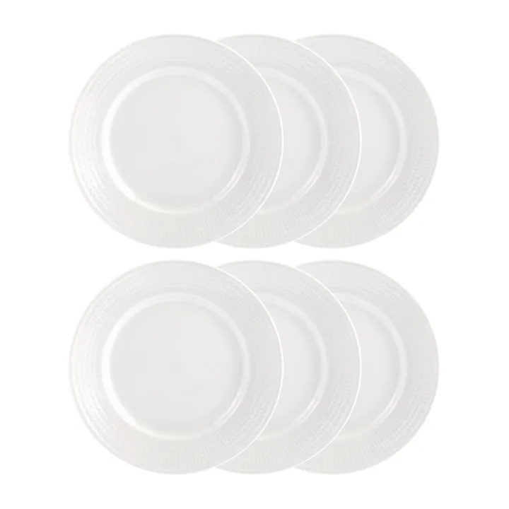 Swedish Grace tallerken 21 cm, 6 stk sne-hvid - Rörstrand