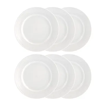 Swedish Grace tallerken 21 cm, 6 stk sne-hvid - undefined - Rörstrand