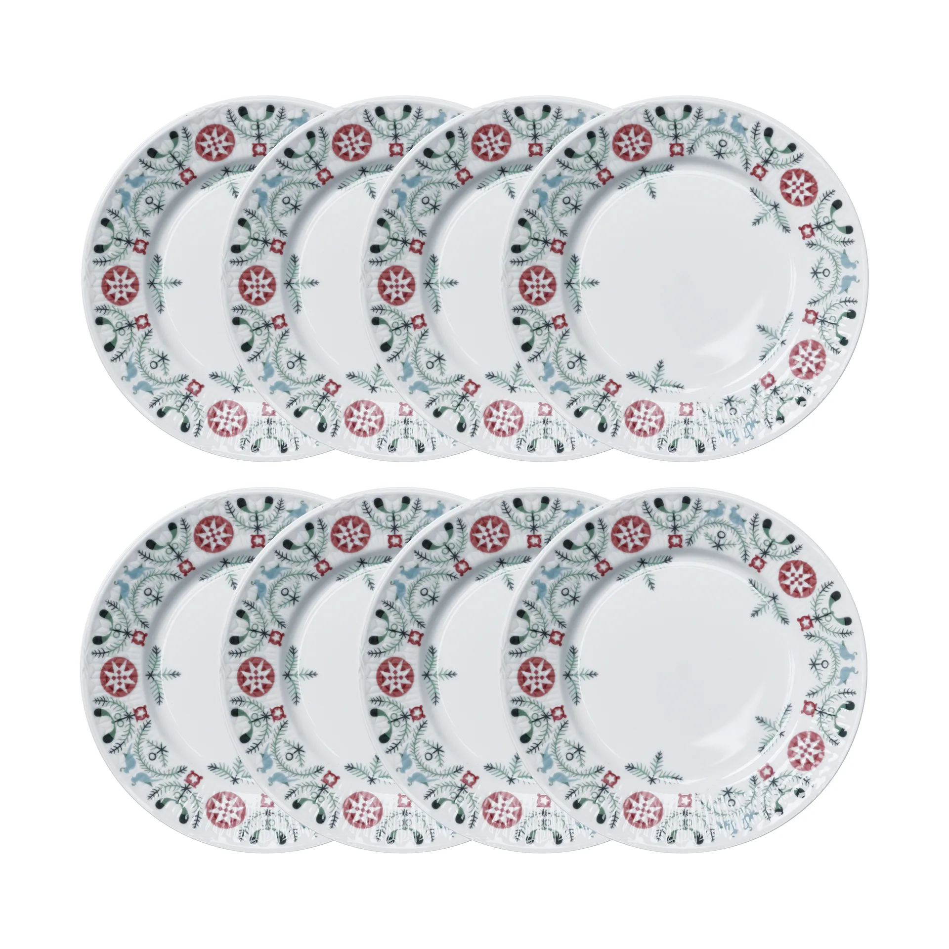 Swedish Grace Winter desserttallerken Ø17 cm 8-pak - Hvid,  Rörstrand