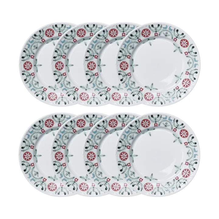 Swedish Grace Winter desserttallerken Ø17 cm 8-pak - Hvid - Rörstrand