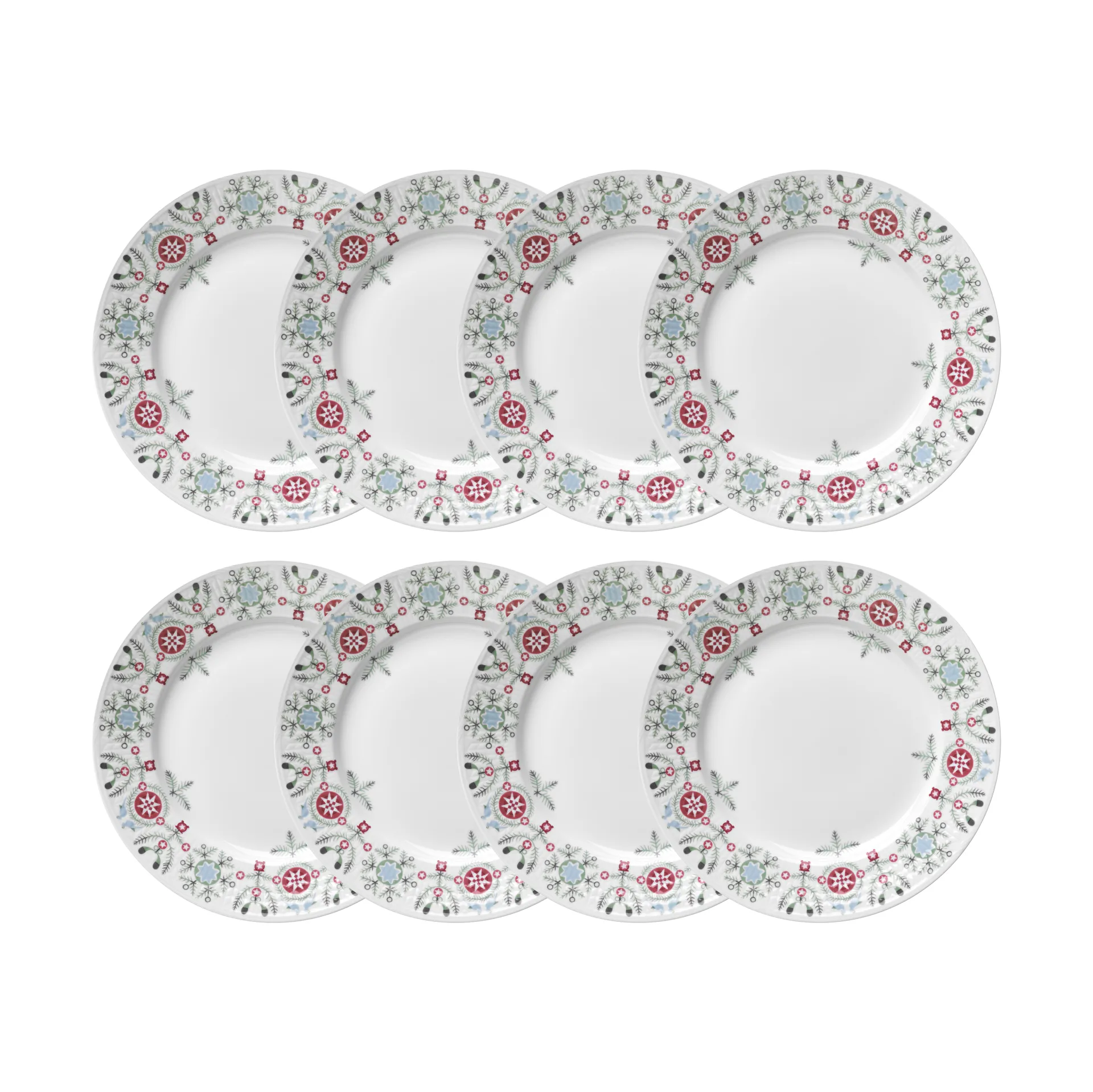 Swedish Grace Winter tallerken Ø21 cm 8-pak - Hvid,  Rörstrand