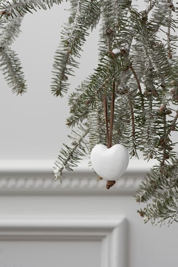 Forest tales hjerte juleophæng 4,5 cm - Hvid - Rosendahl