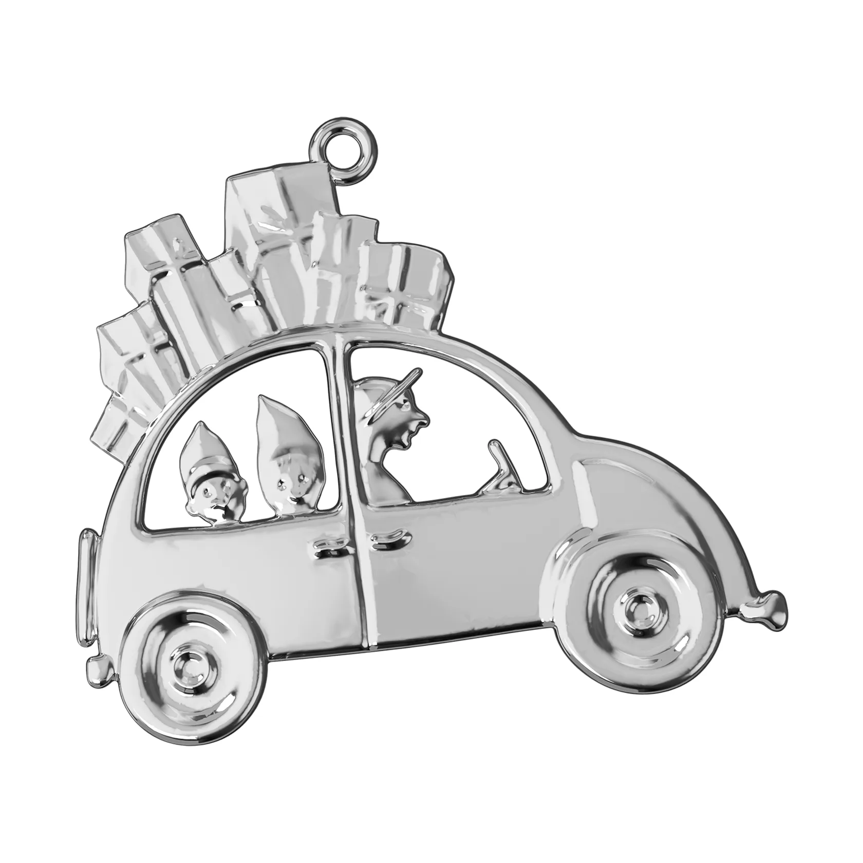 Karen Blixen julebil juleophæng 6,5 cm, Forsølvet Rosendahl