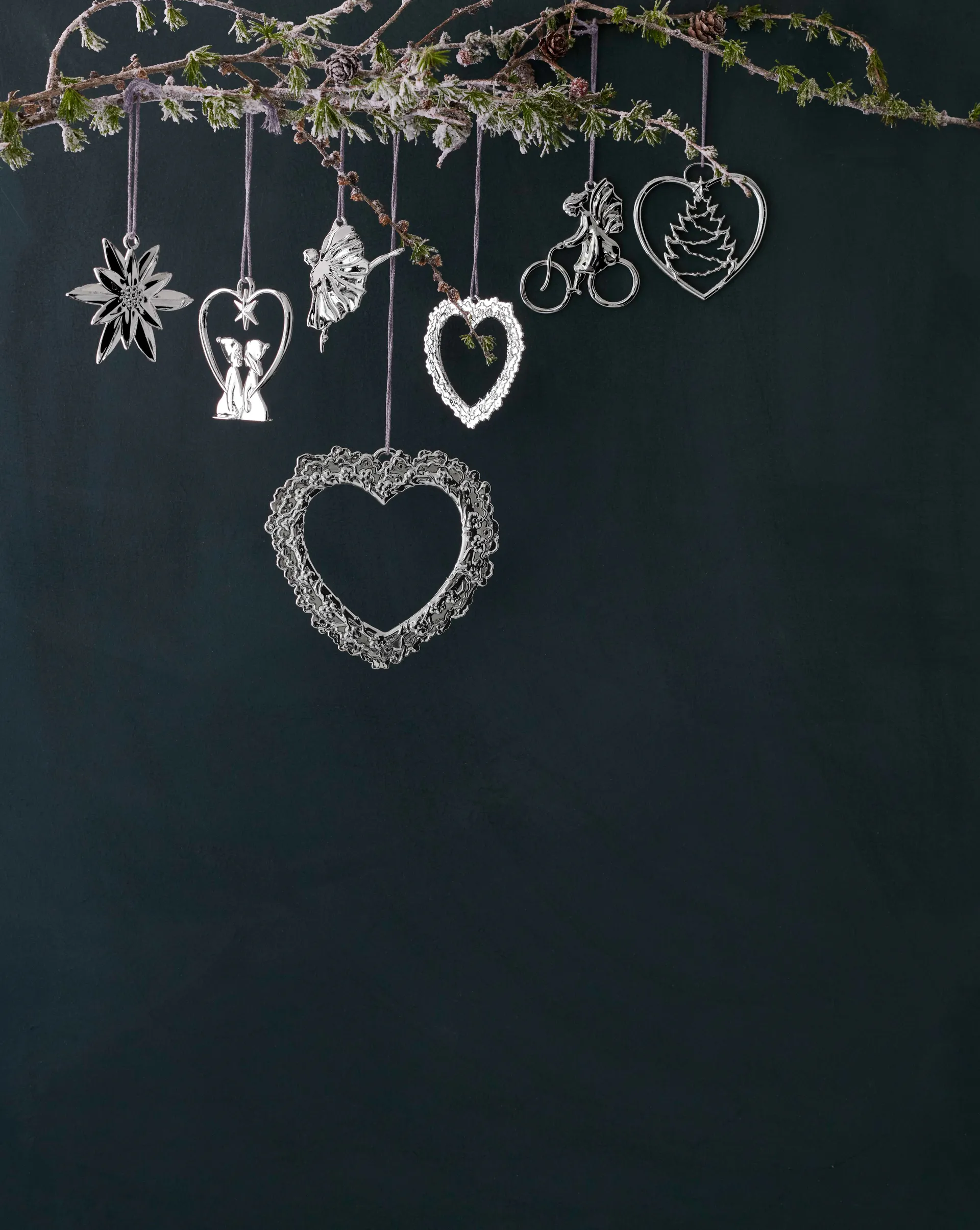 Karen Blixen juleophæng Blomsterhjerte, Sølv Rosendahl