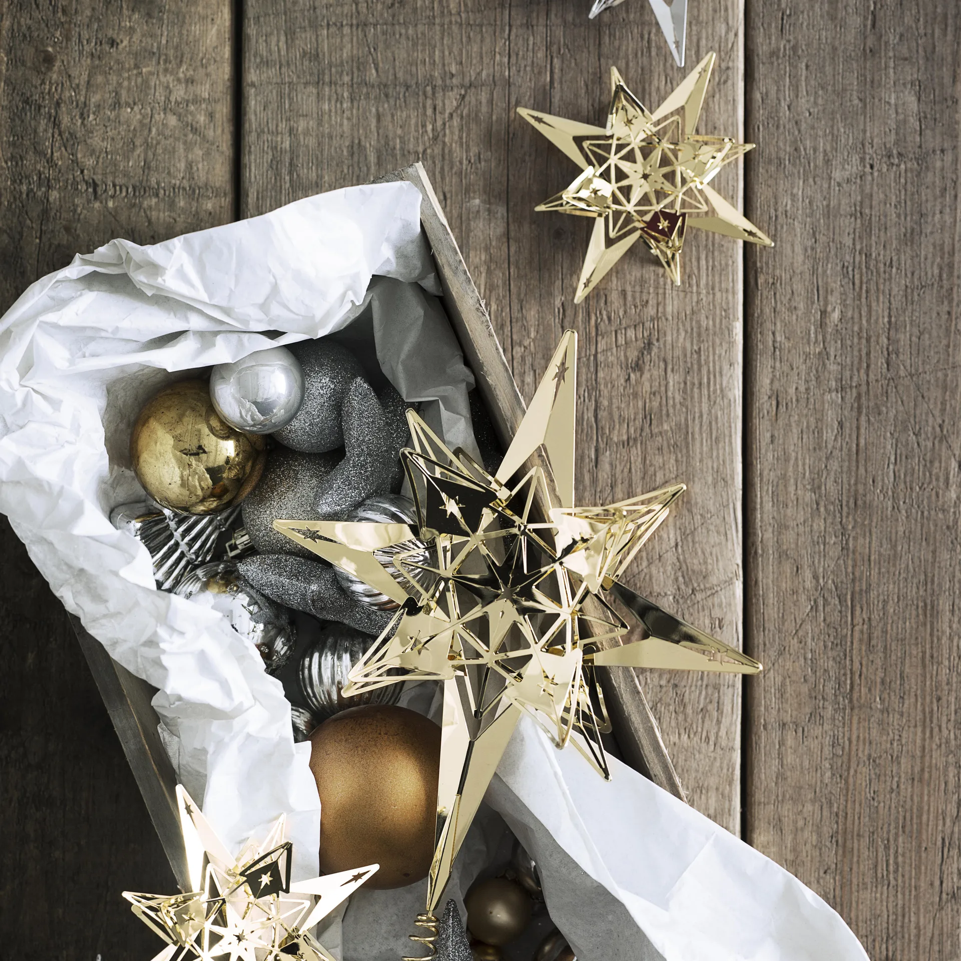 Karen Blixen juletræsstjerne, guld Rosendahl