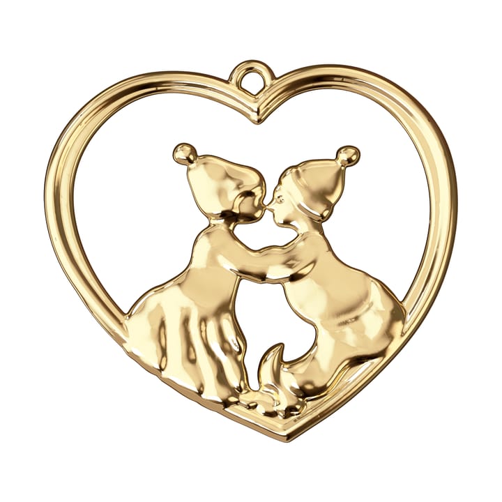 Karen Blixen kyssende nisser 6,5 cm, Forgyldt Rosendahl