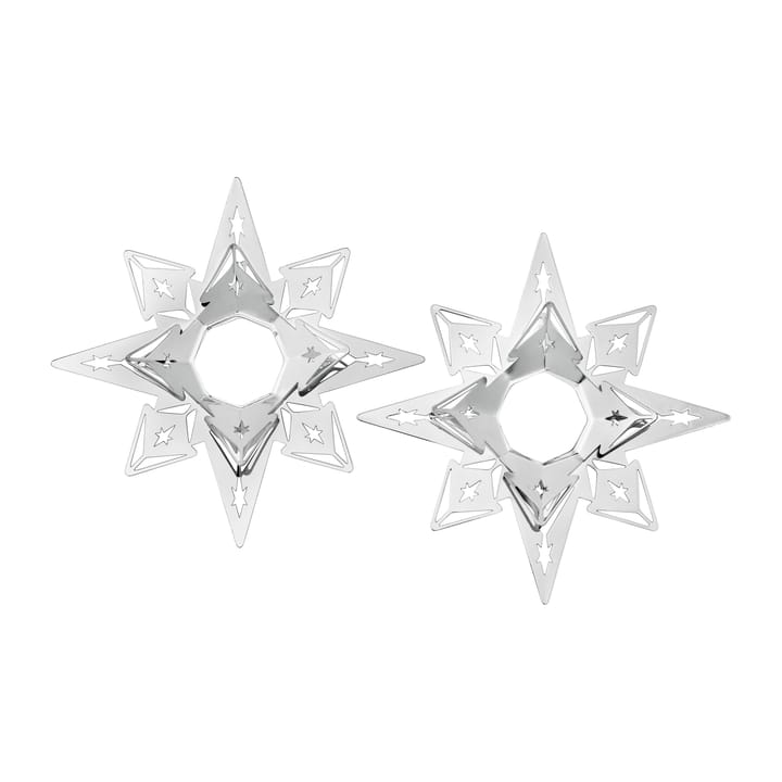 Karen Blixen lysmanchet stjerne 3 cm 2-pak, Forsølvet Rosendahl