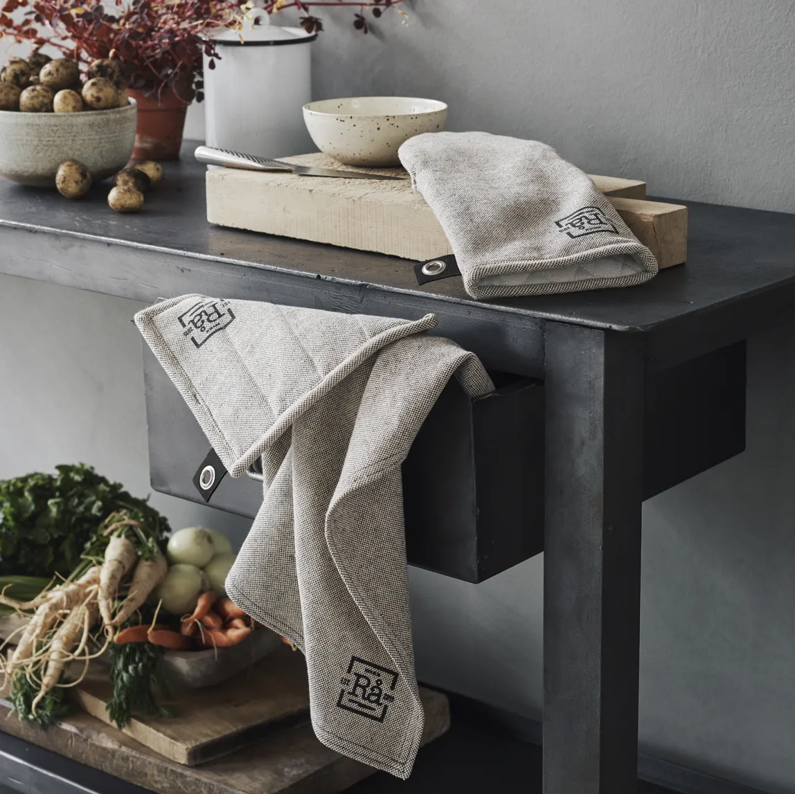 Rå viskestykke, Mørkegrå Rosendahl