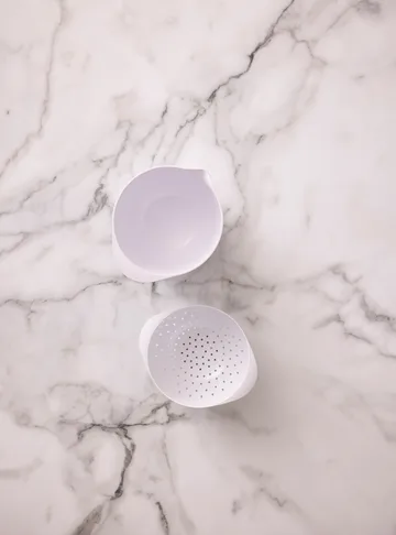 NEW Margrethe skål med dørslag - Hvid, 1,5 liter - Rosti