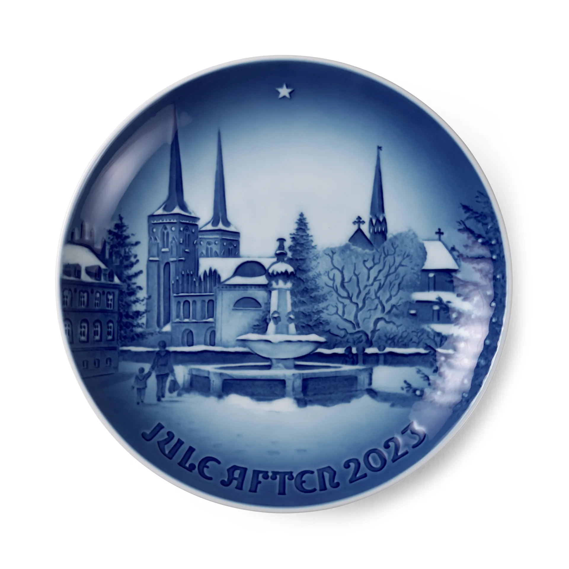 Bing & Grøndahl Collectibles juletallerken 2023, Christmas in Roskilde Ø18 cm Royal Copenhagen