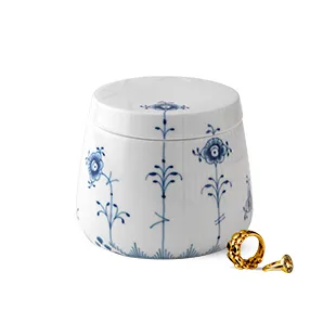 Blå Elements skål med låg - 40 cl - Royal Copenhagen