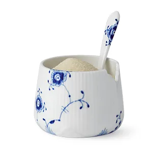 Blå Elements sukkerskål med ske, 20 cl Royal Copenhagen