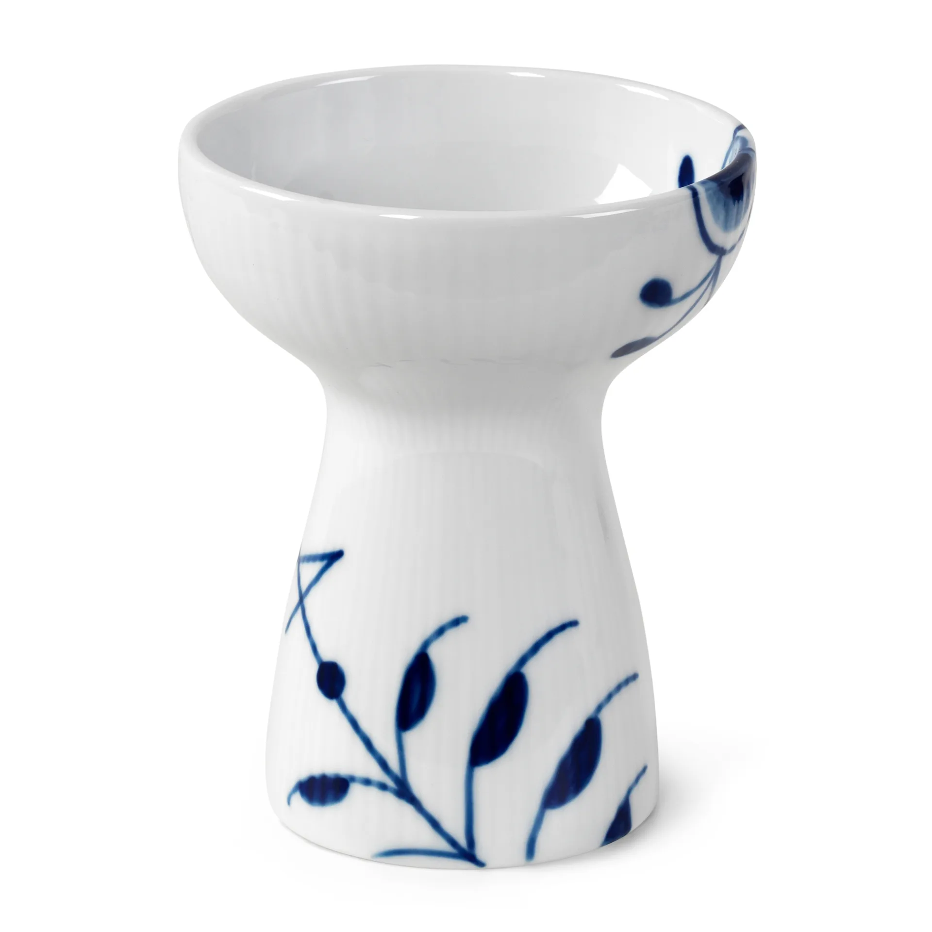 Blå Mega Riflet åben vase, 11 cm Royal Copenhagen