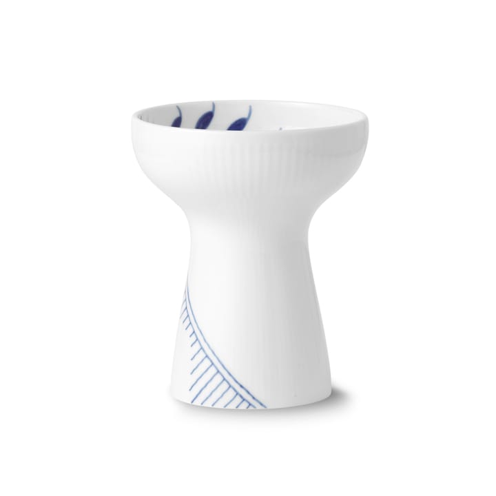 Blå Mega Riflet åben vase - 15 cm - Royal Copenhagen