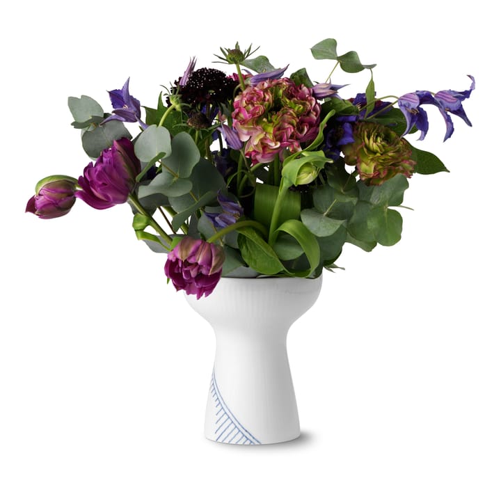 Blå Mega Riflet åben vase, 15 cm Royal Copenhagen