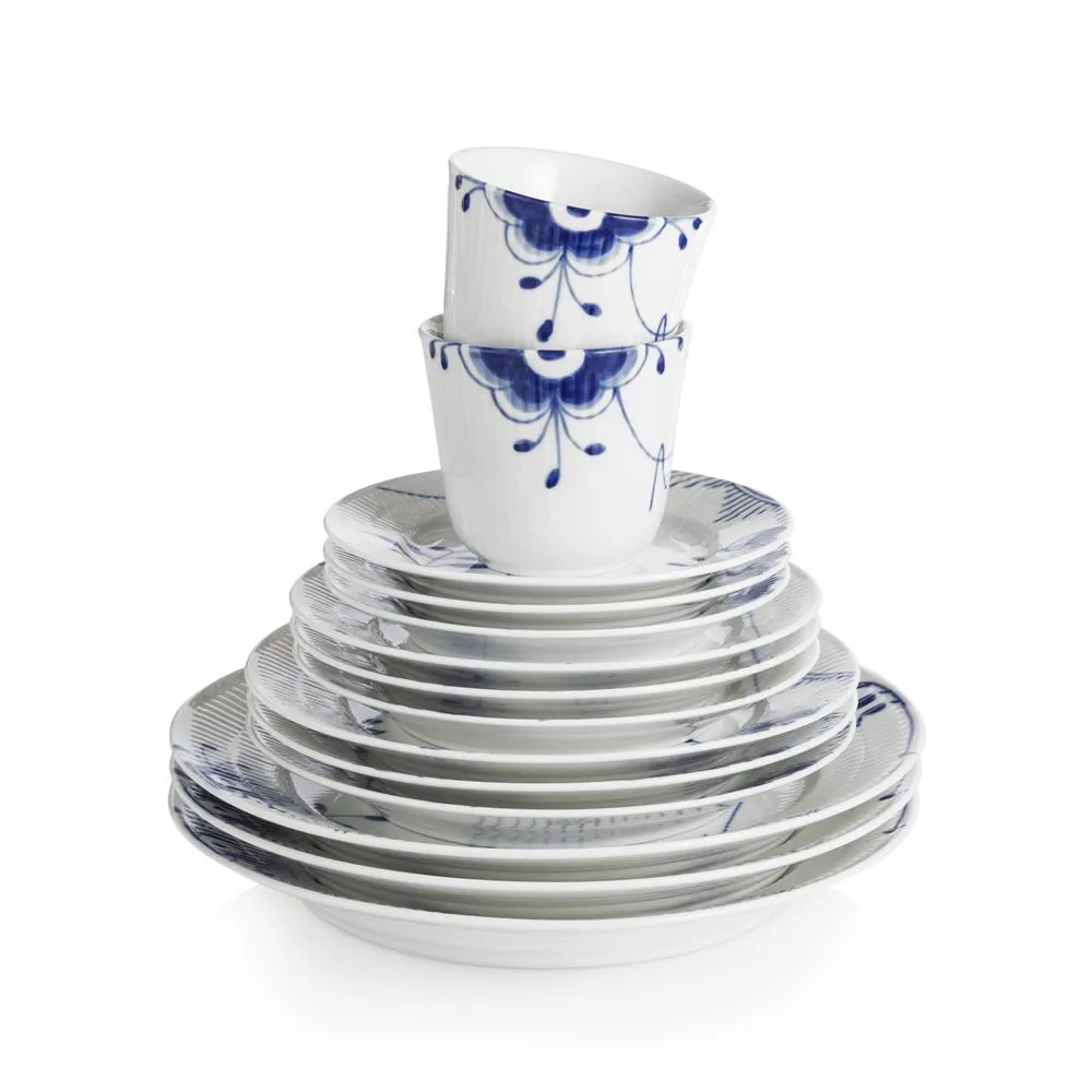 Blå Mega Riflet dyb tallerken, Ø 17 cm Royal Copenhagen