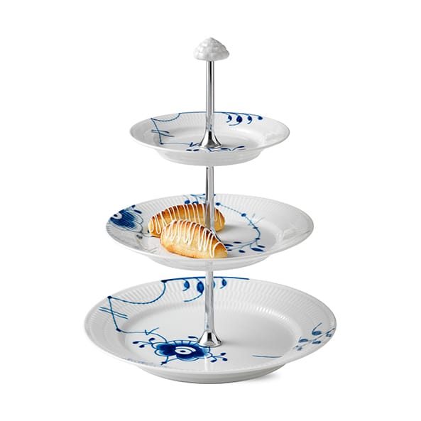 Blå Mega Riflet Étagére - 35 cm - Royal Copenhagen