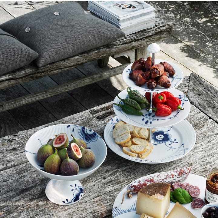 Blå Mega Riflet Étagére - 35 cm - Royal Copenhagen