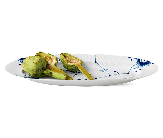 Blå Mega Riflet fad, 60 cl, Ø 60 cm Royal Copenhagen