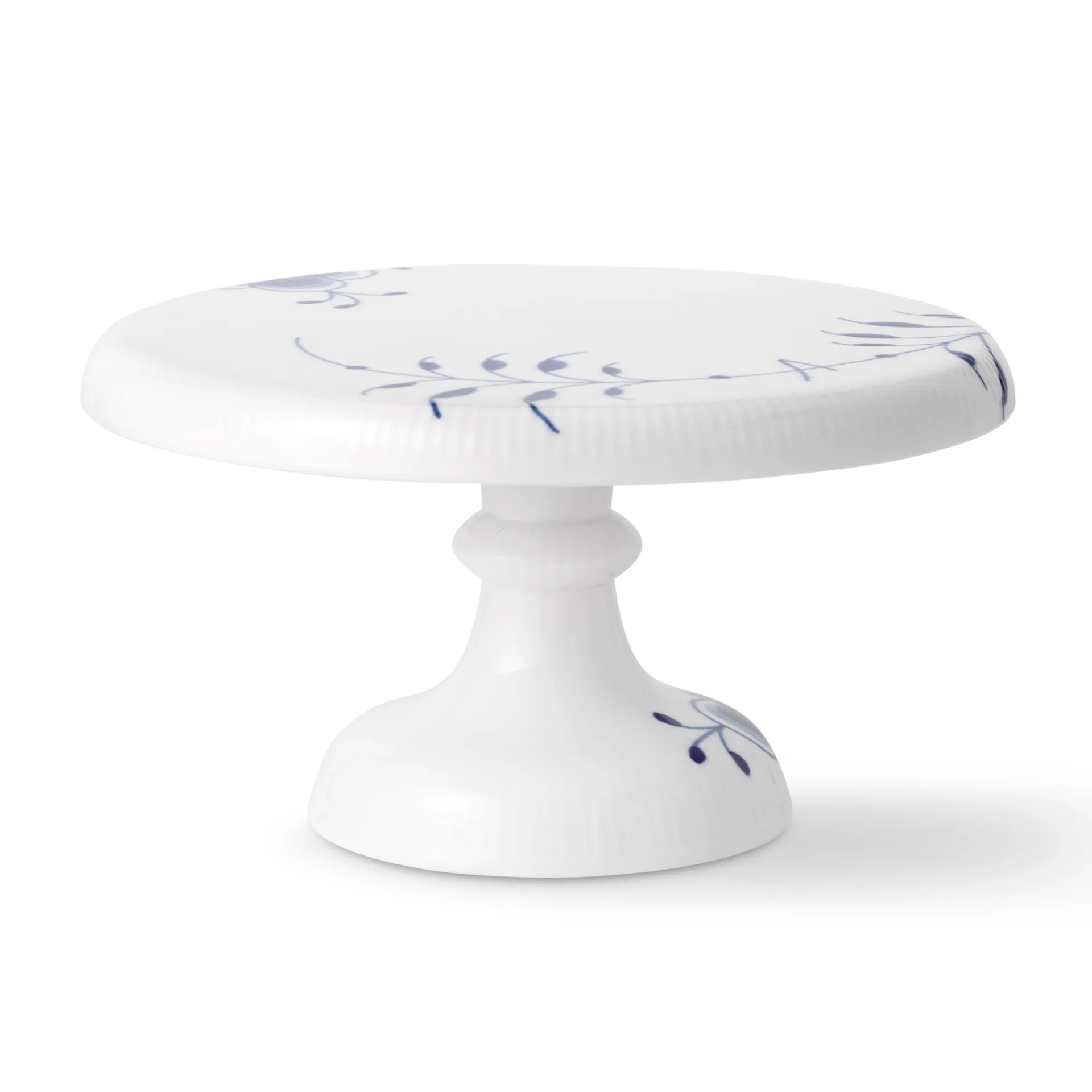 Blå Mega Riflet fad på fod, 23 cm Royal Copenhagen