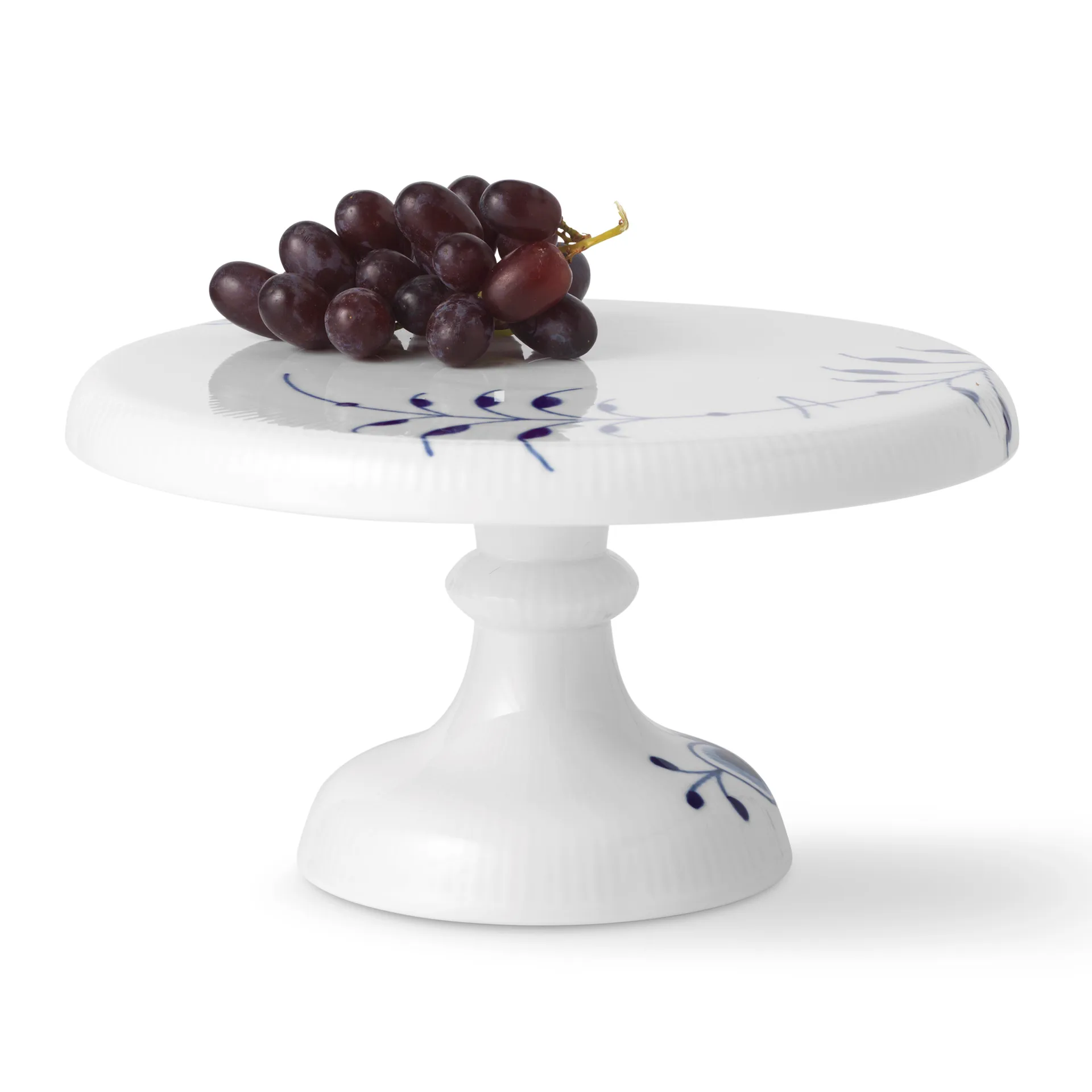 Blå Mega Riflet fad på fod, 23 cm Royal Copenhagen