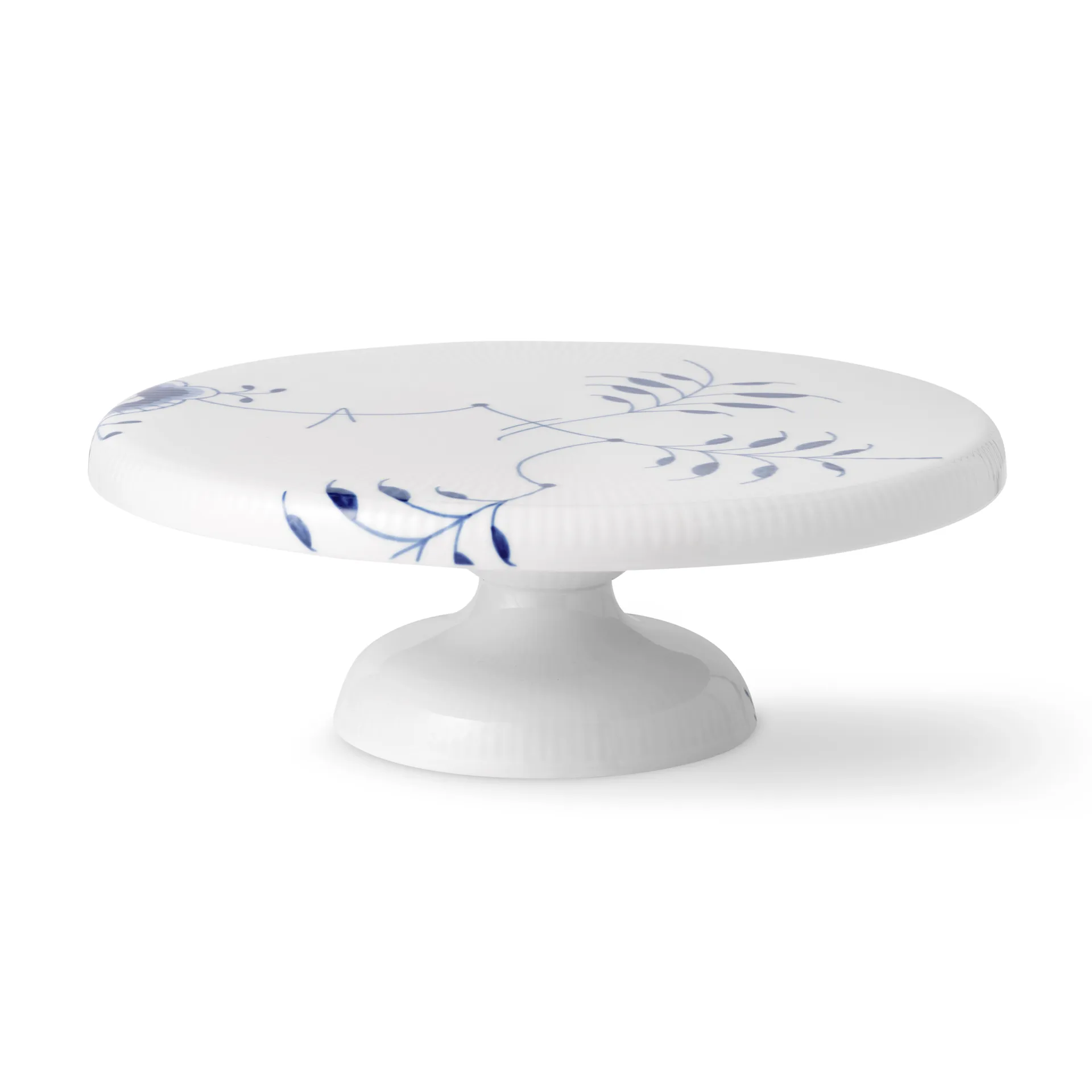 Blå Mega Riflet fad på fod, 29,5 cm Royal Copenhagen