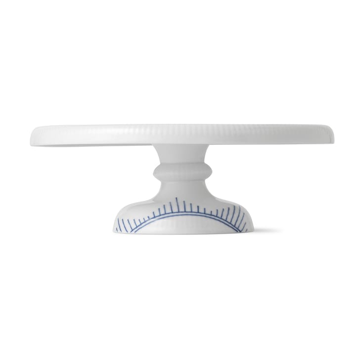 Blå Mega Riflet fad på fod, 29,5 cm Royal Copenhagen