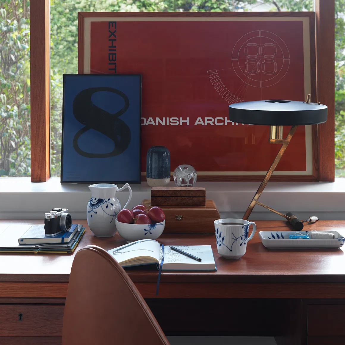 Blå Mega Riflet kande, 90 cl Royal Copenhagen