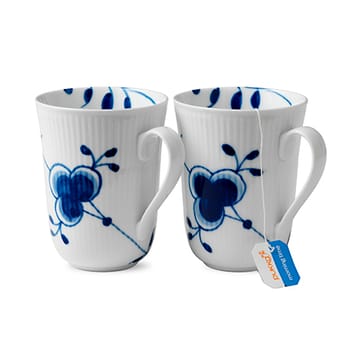 Blå Mega Riflet krus, 2 stk - 33 cl - Royal Copenhagen