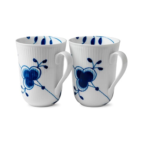 Blå Mega Riflet krus, 2 stk - 36 cl - Royal Copenhagen