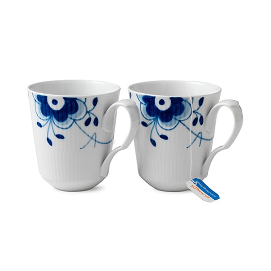 Blå Mega Riflet krus, 2 stk, 37 cl Royal Copenhagen