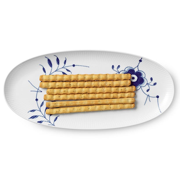 Blå Mega Riflet serveringsfad, 37 cm Royal Copenhagen