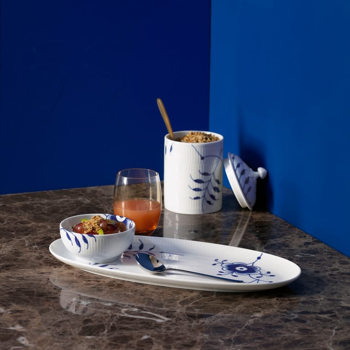 Blå Mega Riflet serveringsfad, 37 cm Royal Copenhagen