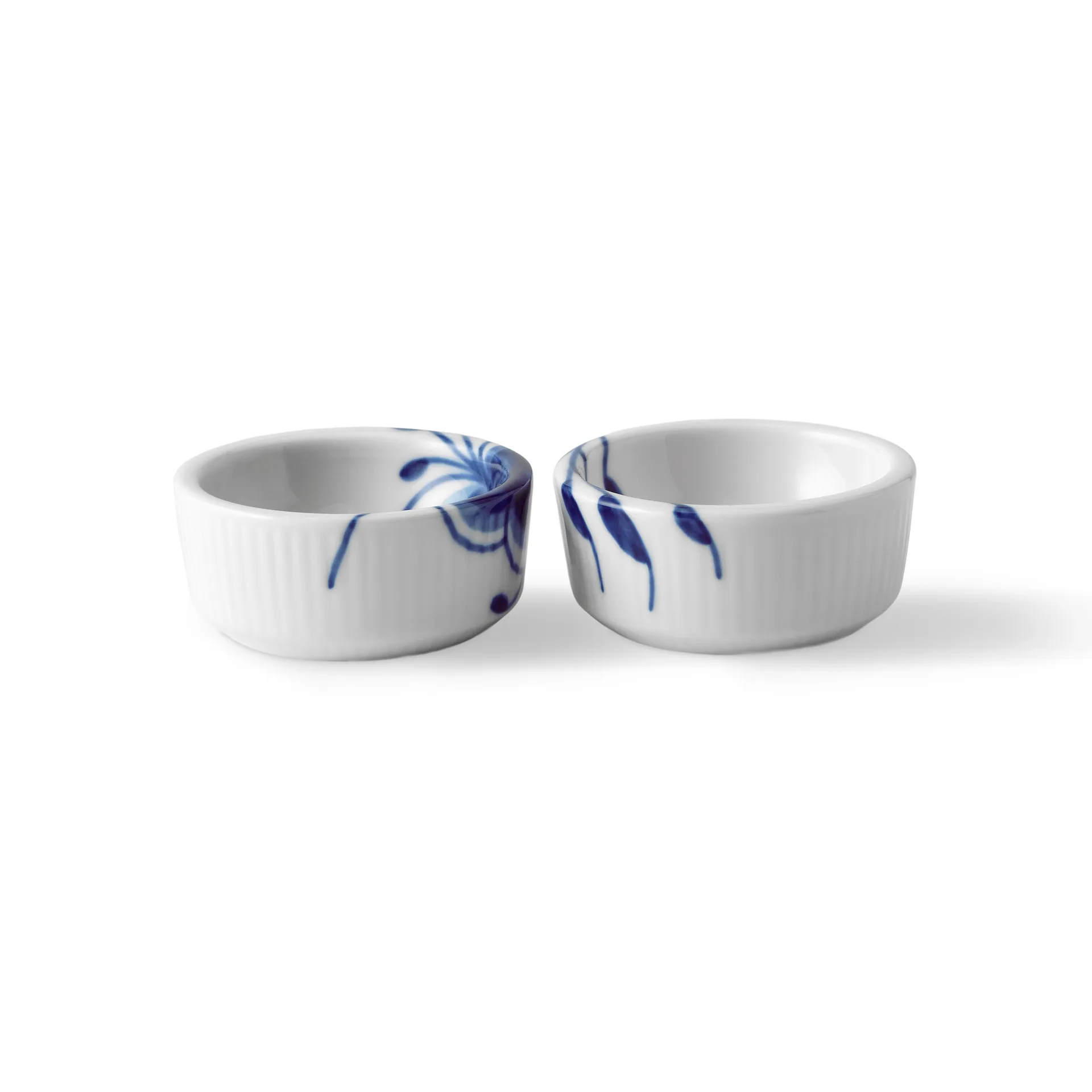 Blå Mega Riflet skål 2-pak, 3 cl Royal Copenhagen