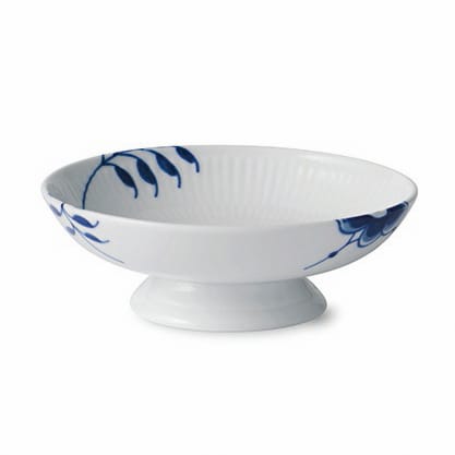 Blå Mega Riflet skål på fod, 17 cm Royal Copenhagen