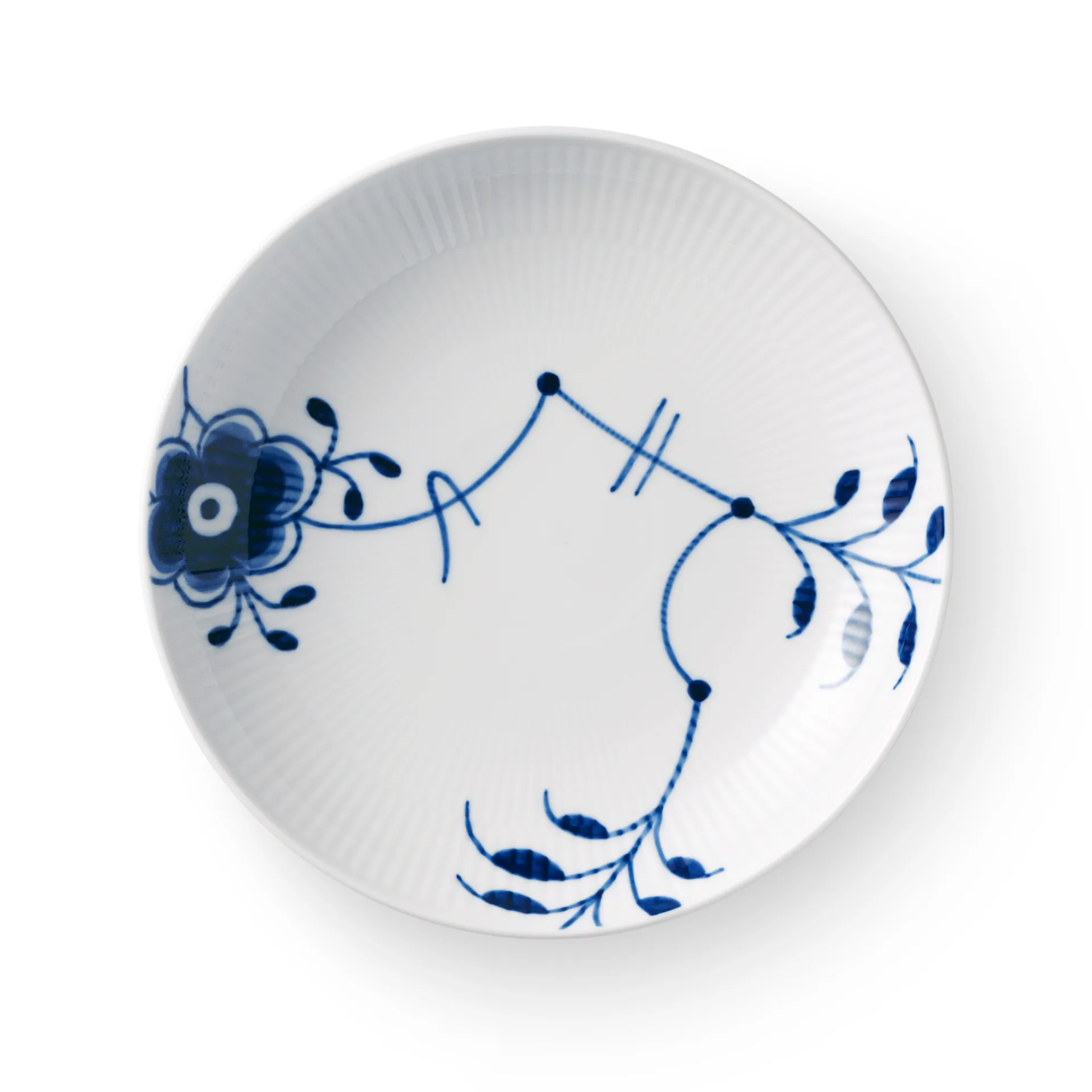 Blå Mega Riflet tallerken dyb, 20 cm Royal Copenhagen