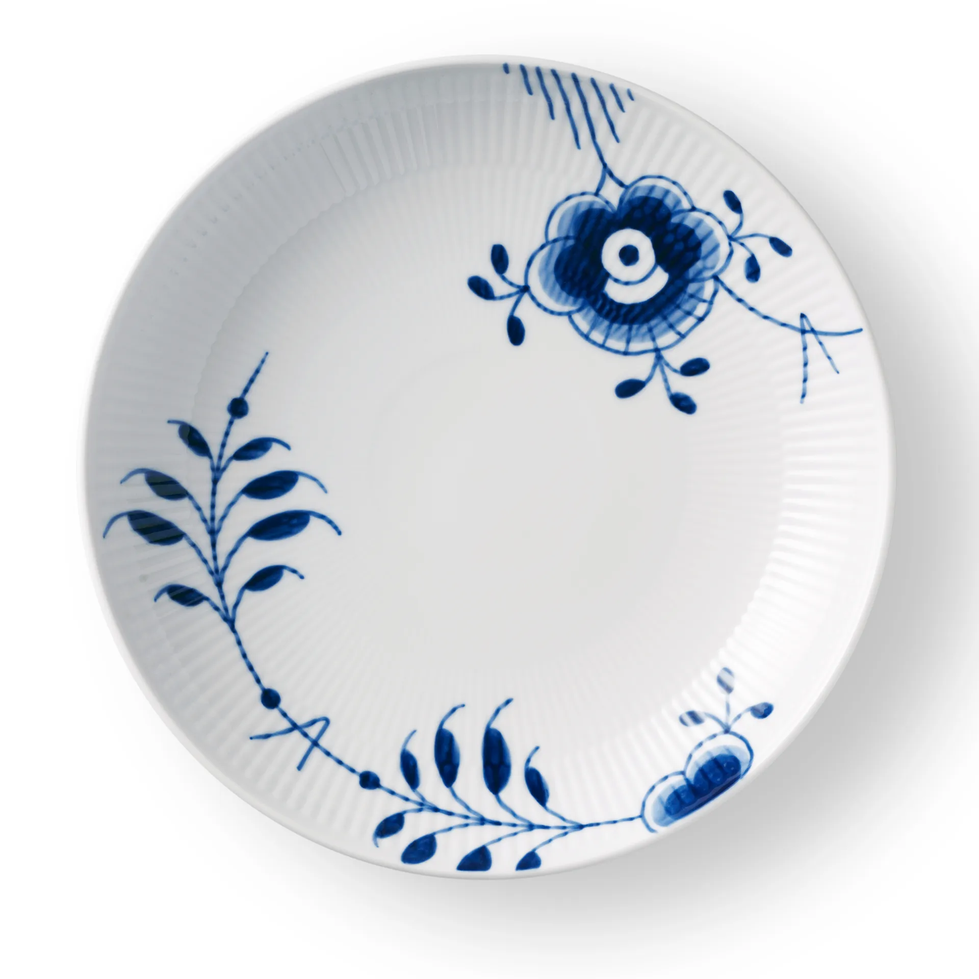 Blå Mega Riflet tallerken dyb, 25 cm Royal Copenhagen