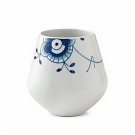 Blå Mega Riflet vase, 12 cm Royal Copenhagen