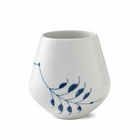 Blå Mega Riflet vase, 12 cm Royal Copenhagen