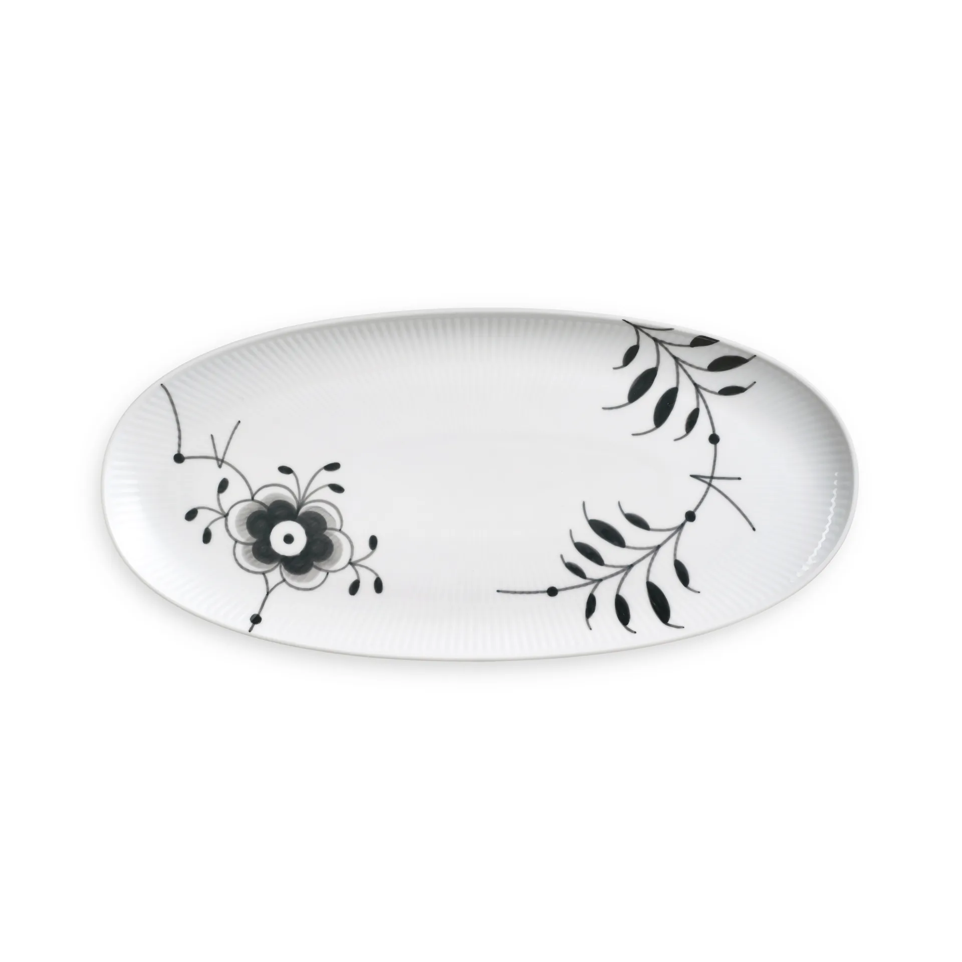 Black Fluted Mega fad ovalt, 37 cm Royal Copenhagen