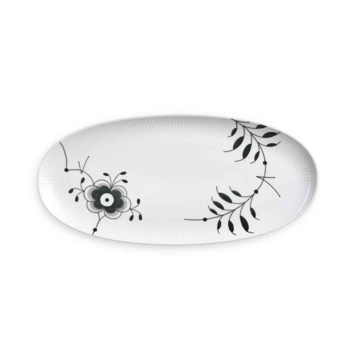 Royal Copenhagen Black Fluted Mega fad ovalt 37 cm